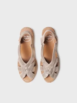 Toni Pons Cuñas Medias | Abiertas | LUCIA-AS - Alpargata de mujer en piel metalizada con cuña y elásticos | LUCIA-AS