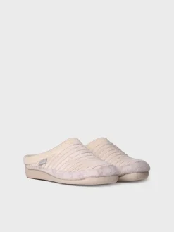 Toni Pons Slippers | MALU-OD - Zapatilla tipo zueco para mujer en fieltro y pelo sintético en Crudo | MALU-OD