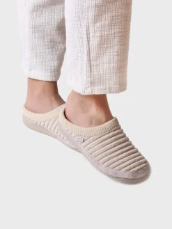 Toni Pons Slippers | MALU-OD - Zapatilla tipo zueco para mujer en fieltro y pelo sintético en Crudo | MALU-OD