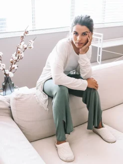 Toni Pons Slippers | MALU-OD - Zapatilla tipo zueco para mujer en fieltro y pelo sintético en Crudo | MALU-OD