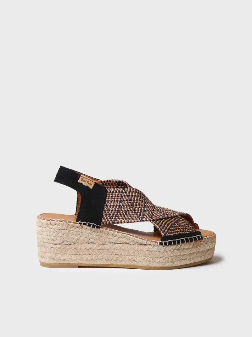 Toni Pons Cuñas Medias | Abiertas | MASAI - Alpargata de mujer con cuña y tiras elásticas multicolor | MASAI