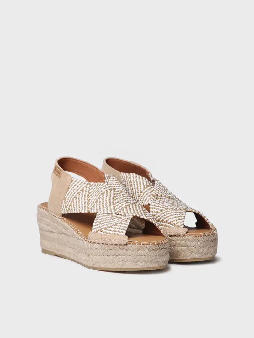Toni Pons Cuñas Medias | Abiertas | MASAI - Alpargata de mujer con cuña y tiras elásticas multicolor | MASAI
