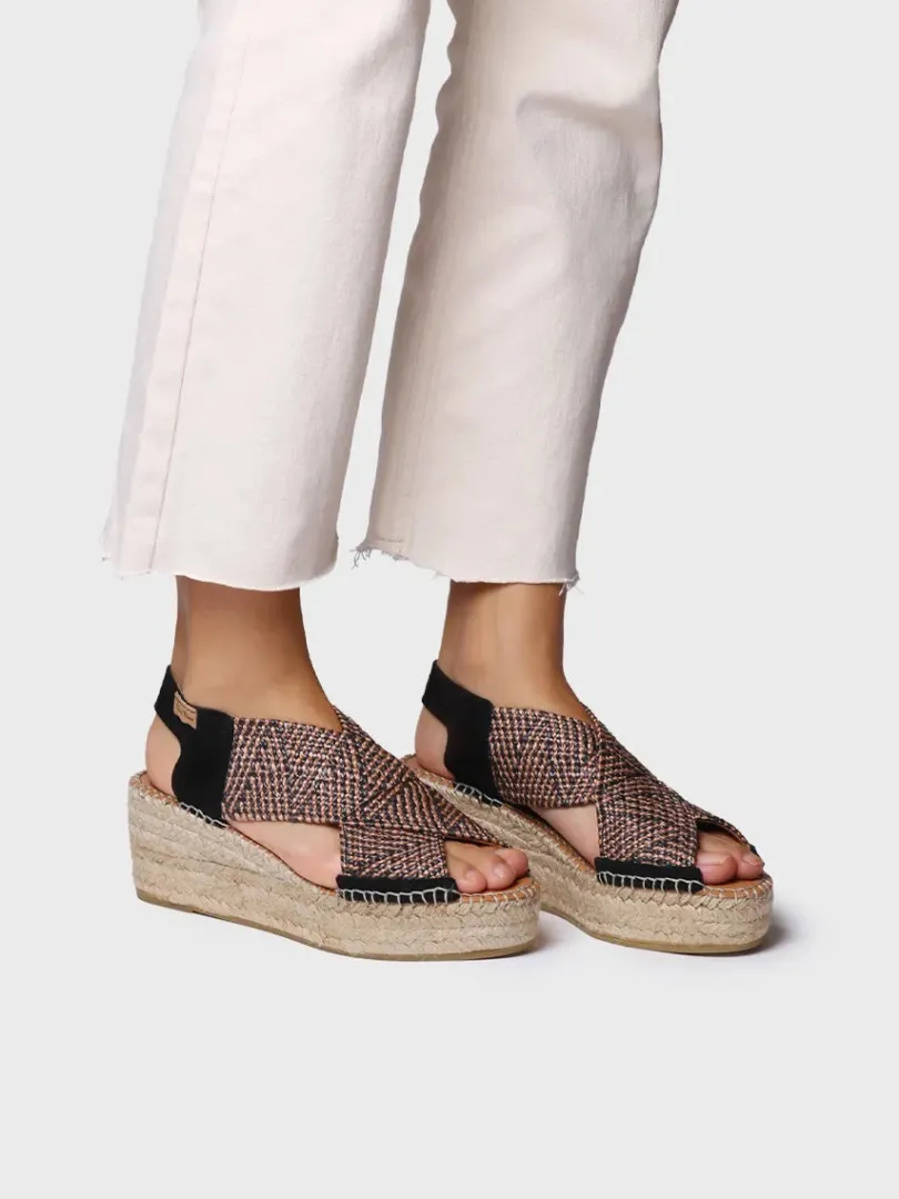 Toni Pons Cuñas Medias | Abiertas | MASAI - Alpargata de mujer con cuña y tiras elásticas multicolor | MASAI