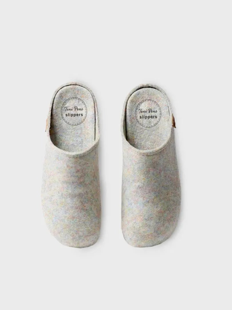 Toni Pons Slippers | MONA-FR - Zapatilla tipo zueco para mujer en fieltro reciclado | MONA-FR
