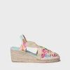 Toni Pons Cuñas Medias | Cerradas | MONTJOI - Alpargata de cuña de mujer con bordados multicolor | MONTJOI