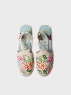 Toni Pons Cuñas Medias | Cerradas | MONTJOI - Alpargata de cuña de mujer con bordados multicolor | MONTJOI