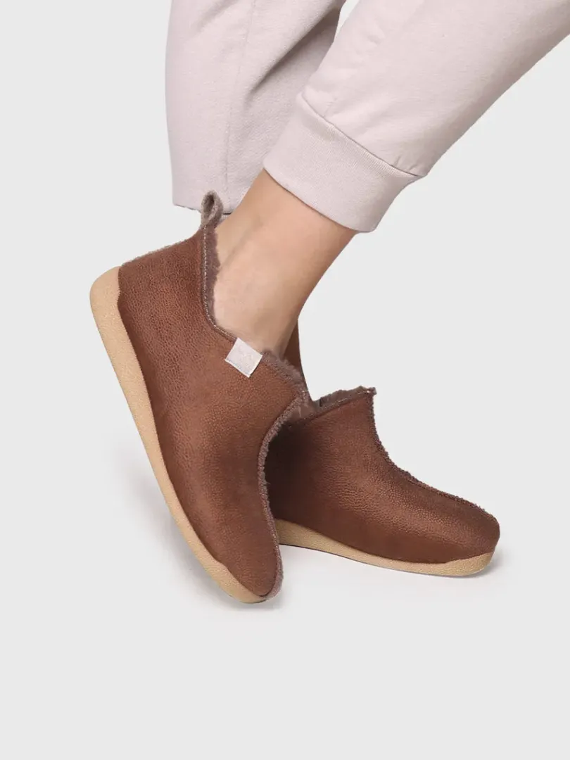 Toni Pons Slippers | MOSCU-BD - Zapatilla de casa abotinada para mujer en piel | MOSCU-BD