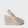 Toni Pons Cuñas Altas | Plataformas | OPRAH - Alpargata peep toe alta de mujer en piel con cuña | OPRAH