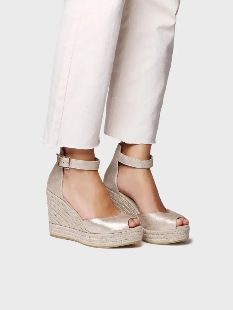 Toni Pons Cuñas Altas | Abiertas | OTILE - Alpargata alta de mujer en piel con cuña | OTILE