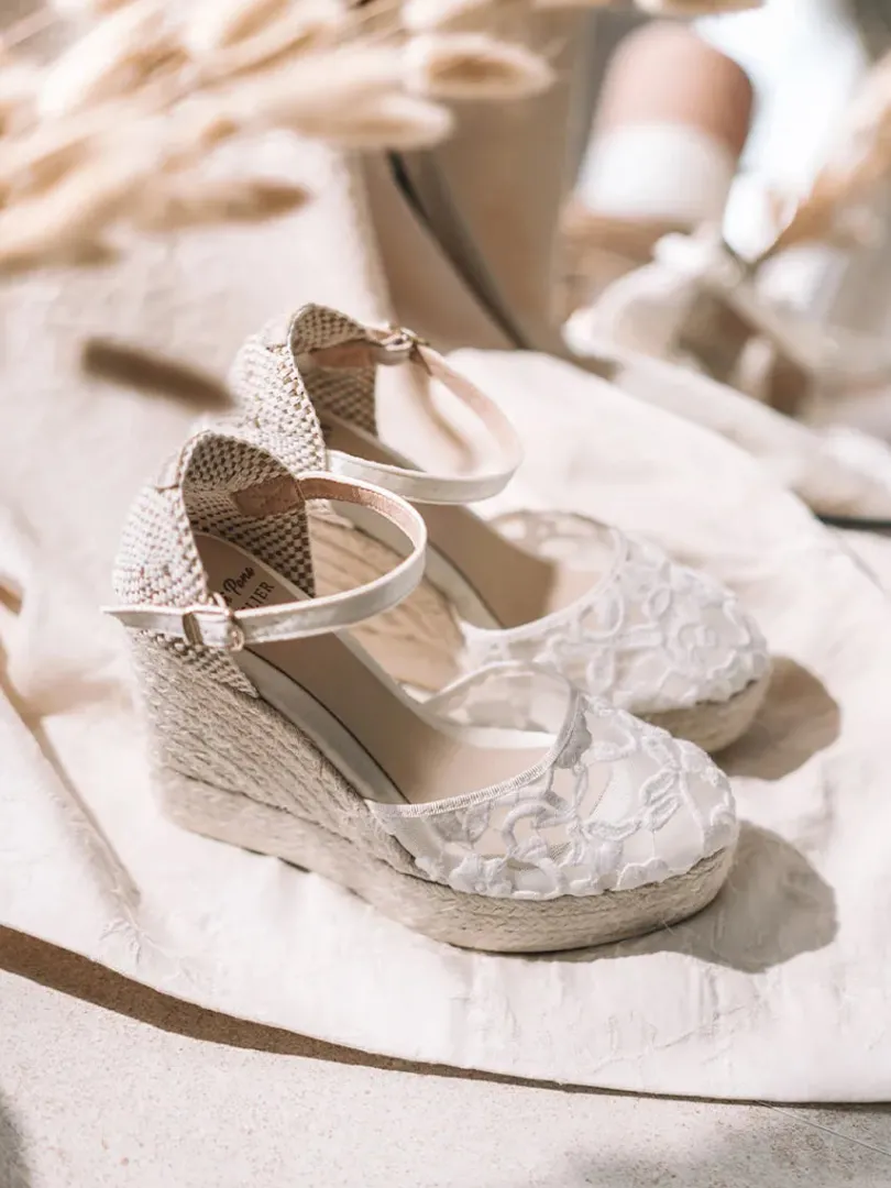 Toni Pons Cuñas Altas | Plataformas | PAOLA - Alpargata blanca con cuña para novia | PAOLA