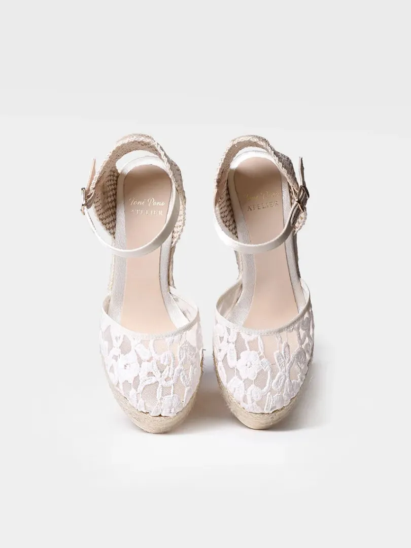 Toni Pons Cuñas Altas | Plataformas | PAOLA - Alpargata blanca con cuña para novia | PAOLA