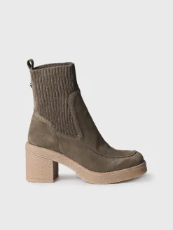 Toni Pons Botines Y Zapatos | PRAGA-SY - Botín de tacón ancho para mujer en serraje y tejido | PRAGA-SY