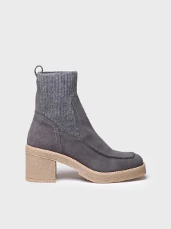 Toni Pons Botines Y Zapatos | PRAGA-SY - Botín de tacón ancho para mujer en serraje y tejido | PRAGA-SY