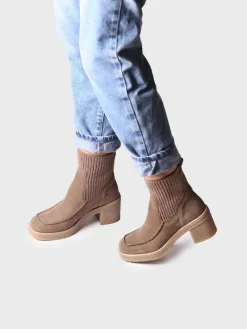 Toni Pons Botines Y Zapatos | PRAGA-SY - Botín de tacón ancho para mujer en serraje y tejido | PRAGA-SY