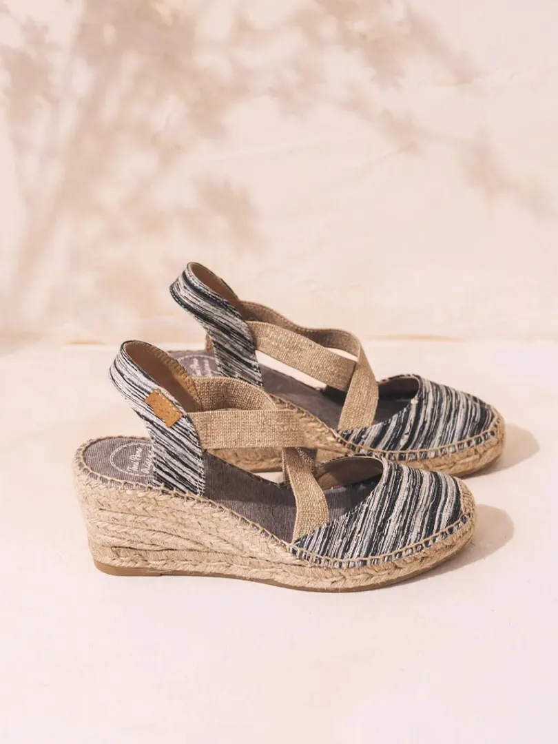 Toni Pons Cuñas Medias | Cerradas | SABA-RG - Alpargata de mujer con cuña y tiras elásticas cruzadas | SABA-RG