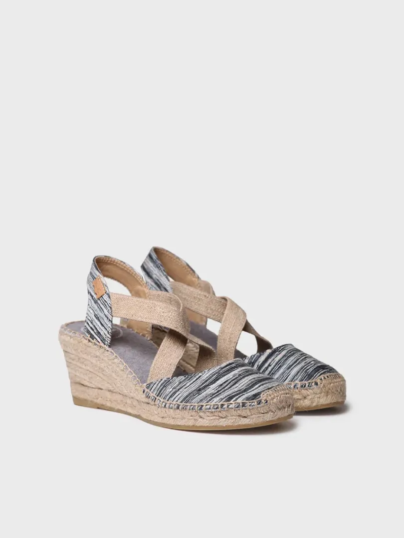 Toni Pons Cuñas Medias | Cerradas | SABA-RG - Alpargata de mujer con cuña y tiras elásticas cruzadas | SABA-RG