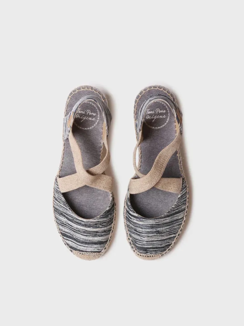 Toni Pons Cuñas Medias | Cerradas | SABA-RG - Alpargata de mujer con cuña y tiras elásticas cruzadas | SABA-RG