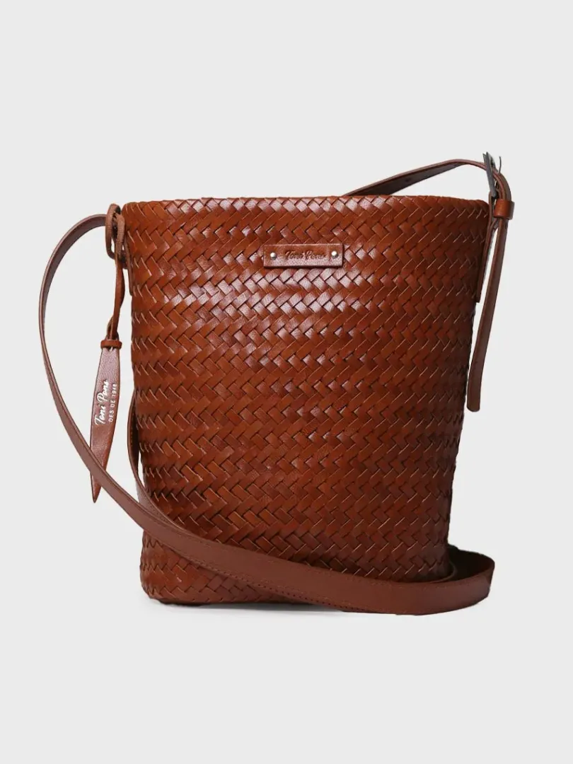 Toni Pons Bolsos | SALLY - Bolso bombonera en cuero trenzado con tira ajustable | SALLY