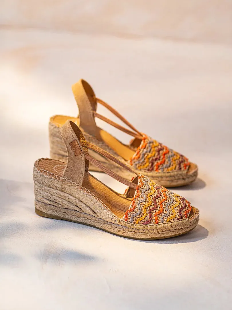 Toni Pons Cuñas Medias | Abiertas | SARA-RS - Alpargata de mujer en algodón multicolor con cuña | SARA-RS