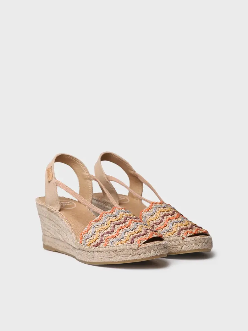 Toni Pons Cuñas Medias | Abiertas | SARA-RS - Alpargata de mujer en algodón multicolor con cuña | SARA-RS
