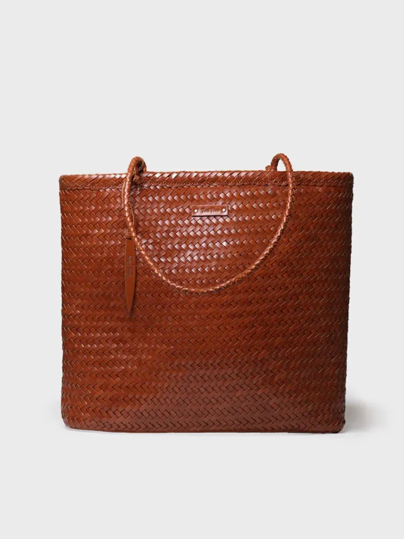 Toni Pons Bolsos | SIMONA - Bolso shopper en cuero trenzado con bolsillo interior | SIMONA