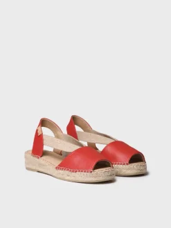 Toni Pons Abiertas | Cuñas Bajas | TALA - Alpargata de mujer en piel con cuña y elásticos para un calce más ancho | TALA