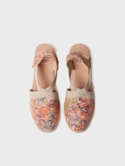 Toni Pons Cuñas Medias | Cerradas | TELVA-LL - Alpargata de mujer en piel estampada con cuña y elásticos | TELVA-LL