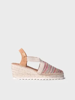 Toni Pons Cuñas Medias | Cerradas | TERRA-CL - Alpargata de cuña media en tejido multicolor con acabado brillante | TERRA-CL
