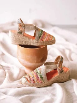Toni Pons Cuñas Medias | Cerradas | TERRA-NZ - Alpargata vegana en rafia multicolor | TERRA-NZ