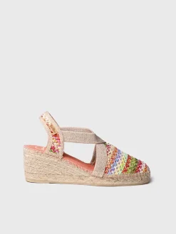 Toni Pons Cuñas Medias | Cerradas | TERRA-NZ - Alpargata vegana en rafia multicolor | TERRA-NZ