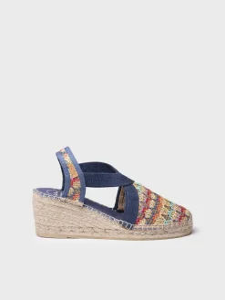 Toni Pons Cuñas Medias | Cerradas | TERRA-TT - Alpargata vegana de mujer en tejido multicolor con cuña | TERRA-TT