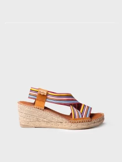 Toni Pons Cuñas Medias | Abiertas | TINA - Alpargata de mujer con cuña y bandas elásticas | TINA