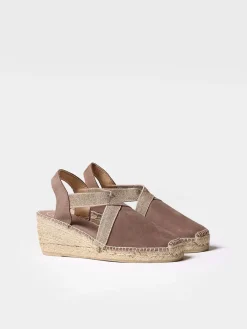 Toni Pons Cuñas Medias | Cerradas | TONA - Alpargata de ante de mujer con elásticos | TONA