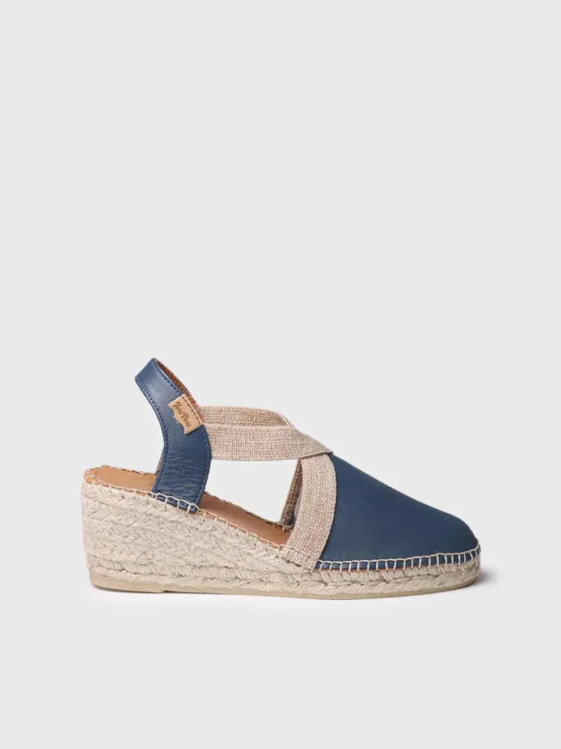 Toni Pons Cuñas Medias | Cerradas | TOSSA - Alpargata de piel con cuña media para mujer | TOSSA