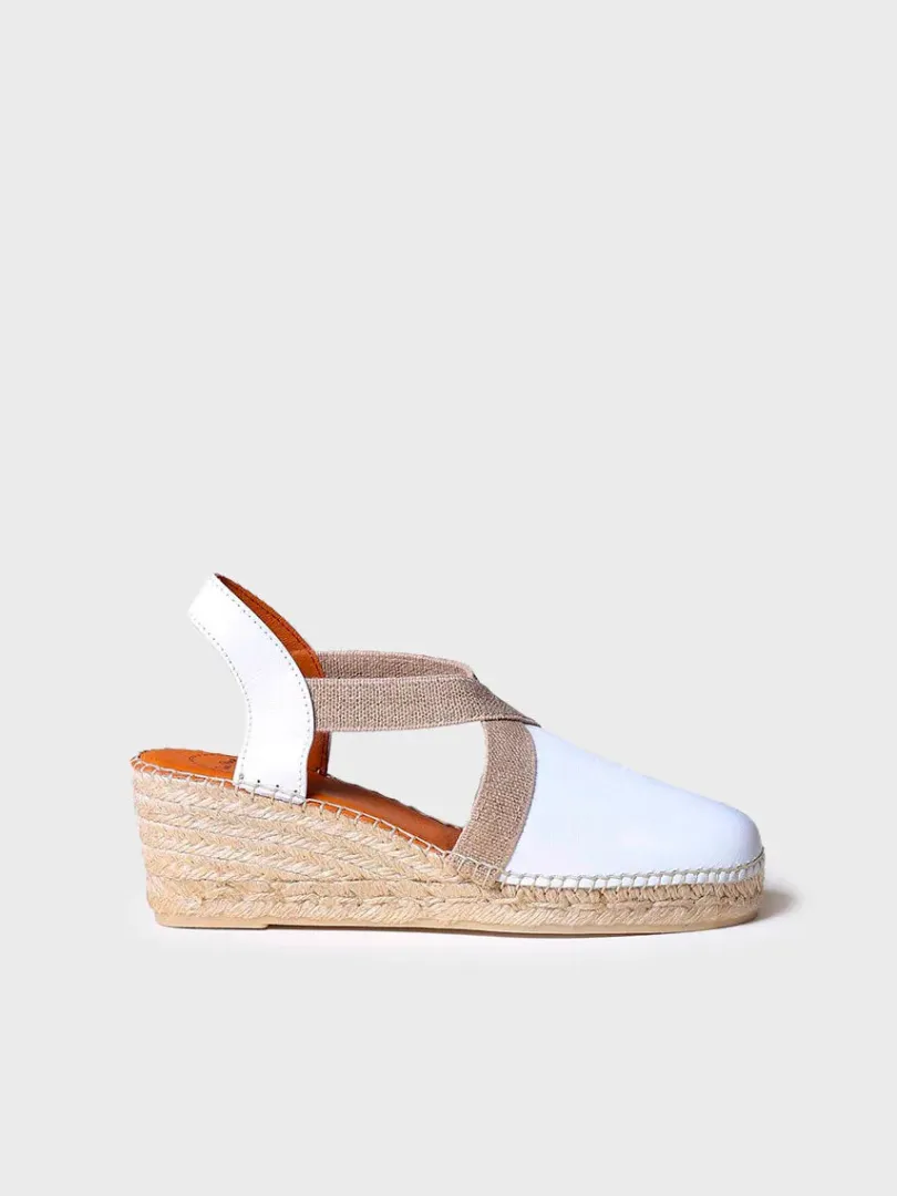 Toni Pons Cuñas Medias | Cerradas | TOSSA - Alpargata de piel con cuña media para mujer | TOSSA