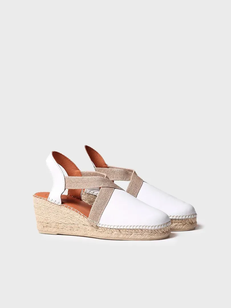 Toni Pons Cuñas Medias | Cerradas | TOSSA - Alpargata de piel con cuña media para mujer | TOSSA