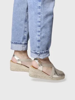 Toni Pons Cuñas Medias | Cerradas | TOSSA - Alpargata de piel con cuña media para mujer | TOSSA