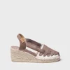 Toni Pons Cuñas Medias | Cerradas | TRACY-CZ - Alpargata de mujer en algodón crudo con cuña y cintas | TRACY-CZ