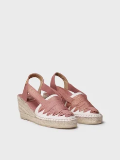 Toni Pons Cuñas Medias | Cerradas | TRACY-CZ - Alpargata de mujer en algodón crudo con cuña y cintas | TRACY-CZ