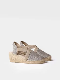 Toni Pons Cuñas Medias | Cerradas | TRITON - Alpargata vegana brillante para mujer | TRITON