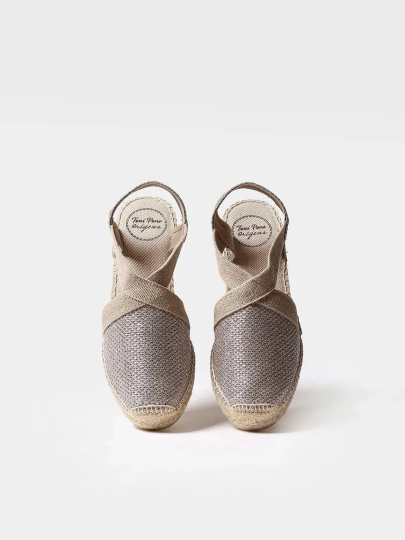 Toni Pons Cuñas Medias | Cerradas | TRITON - Alpargata vegana brillante para mujer | TRITON
