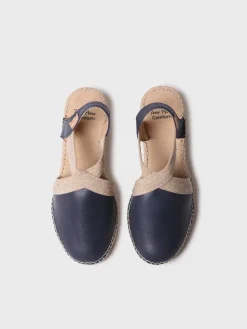 Toni Pons Cuñas Medias | Cerradas | TUNDRA - Alpargata de mujer en piel con cuña y elásticos diseñada para un calce más ancho | TUNDRA
