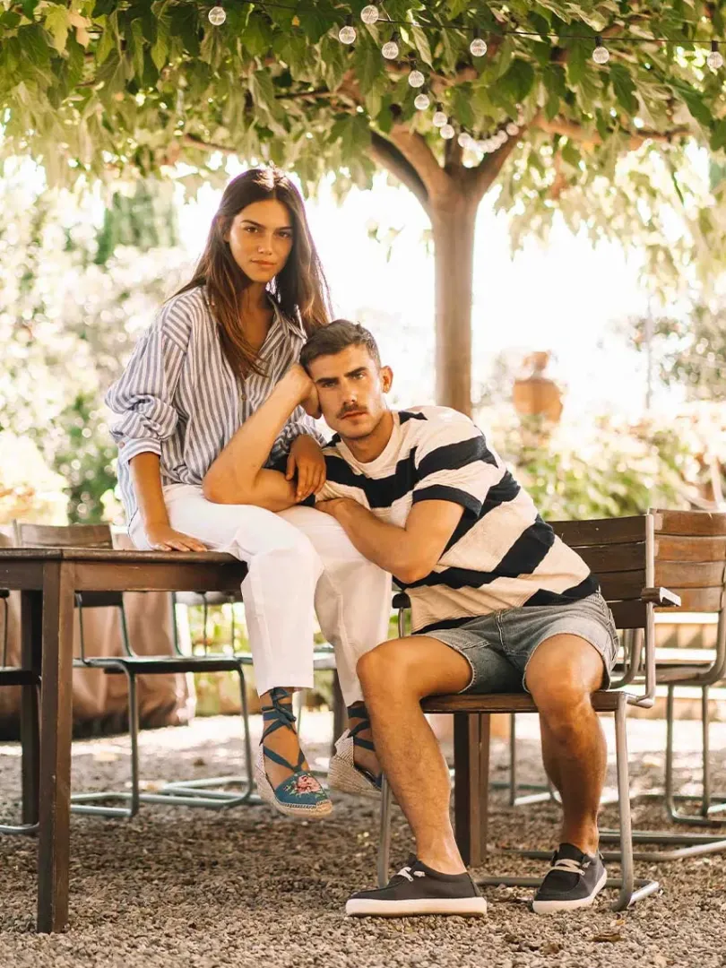 Toni Pons Cuñas Medias | Cerradas | VENECIA - Alpargata vegana de mujer en algodón con bordado y cuña | VENECIA