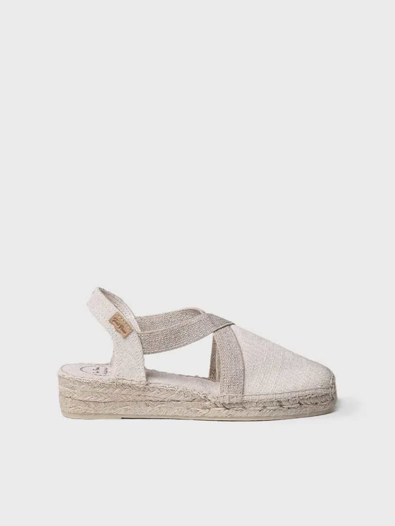Toni Pons Cuñas Medias | Cerradas | VERDI-V - Alpargata vegana plana para mujer en tejido de algodón | VERDI-V