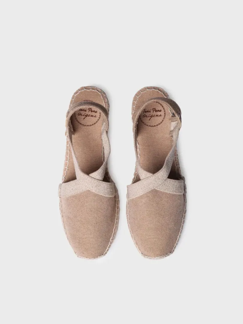 Toni Pons Cuñas Medias | Cerradas | VERDI-V - Alpargata vegana plana para mujer en tejido de algodón | VERDI-V