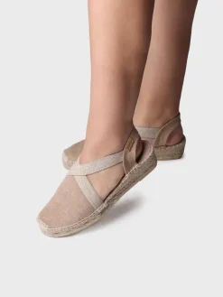 Toni Pons Cuñas Medias | Cerradas | VERDI-V - Alpargata vegana plana para mujer en tejido de algodón | VERDI-V