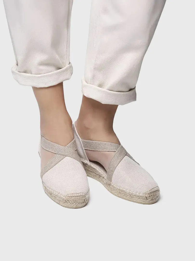 Toni Pons Cuñas Medias | Cerradas | VERDI-V - Alpargata vegana plana para mujer en tejido de algodón | VERDI-V