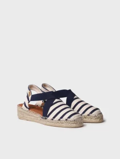 Toni Pons Cuñas Medias | Cerradas | VINAROS - Alpargata vegana de mujer en algodón a rayas con cuña | VINAROS