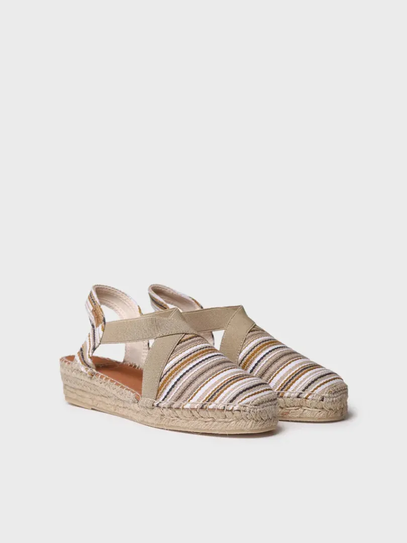 Toni Pons Cuñas Medias | Cerradas | VINAROS - Alpargata vegana de mujer en algodón a rayas con cuña | VINAROS