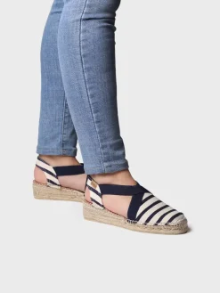 Toni Pons Cuñas Medias | Cerradas | VINAROS - Alpargata vegana de mujer en algodón a rayas con cuña | VINAROS